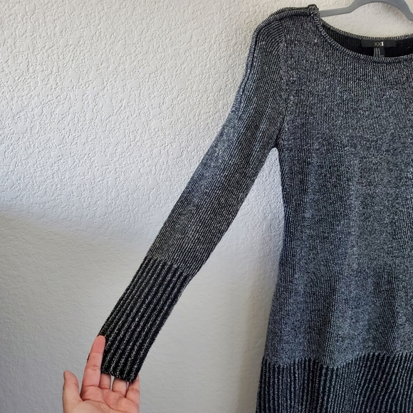 Forever 21 metallic sweater shoulder zip longsleeve mini dress - Picture 2 of 8